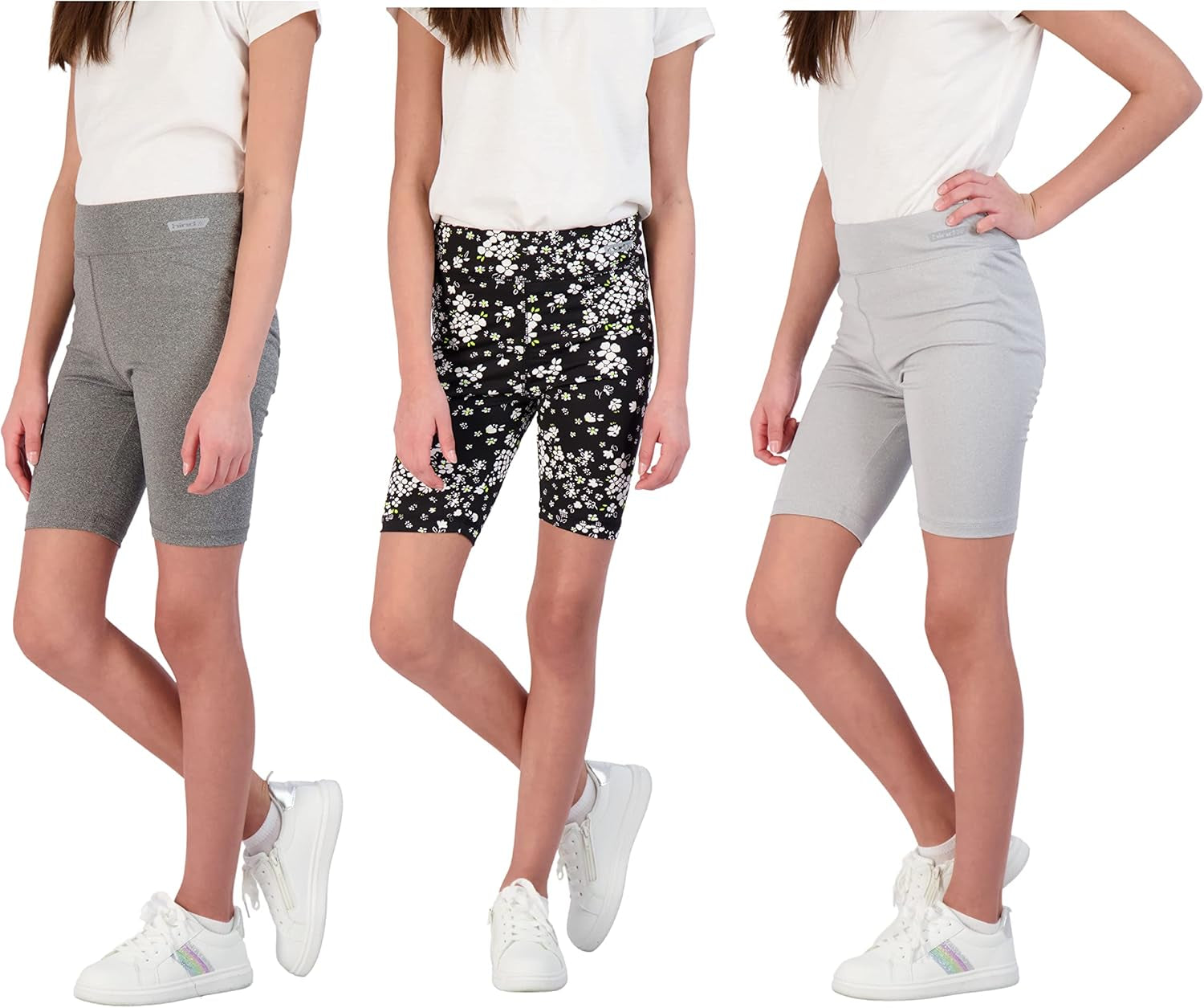 3-Pack Girls Athletic Shorts, Bike Shorts, Workout Clothes for Girls